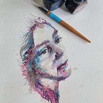 My project for course: Experimental Portraiture with Ink, Tea and Alcohol. Artes plásticas, Pintura, Desenho e Ilustração com tinta projeto de liorart - 16.05.2022