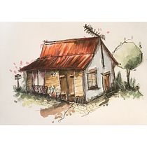 Mon projet du cours : Esquisses d'architecture expressives aux feutres de couleur. Een project van  Schetsen,  Tekening,  Architecturale illustratie, Sketchbook y  Illustratie met inkt van Léa Plinet - 05.06.2022