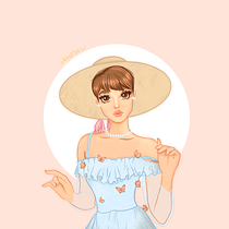 Meu projeto do curso: Retrato de personagens femininas com Procreate. Projekt z dziedziny Trad, c, jna ilustracja, Ilustracja c, frowa, R, sunek c i frow użytkownika Amanda Guedes - 03.06.2022