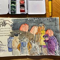 DIBUJANDO EXPERIENCIAS. Traditional illustration, Watercolor Painting, Architectural Illustration, Sketchbook, L, and scape Architecture project by Alma Gallegos - 06.05.2022