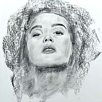 Mon projet du cours : Portrait artistique au fusain : créez des ambiances. Ilustração tradicional, Artes plásticas, Desenho, Desenho de retrato, Desenho realista, e Desenho artístico projeto de Angélique Książek - 07.06.2022