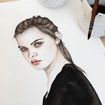 Mon projet du cours : Portrait à l'aquarelle d'après une photo. Traditional illustration, Watercolor Painting, and Portrait Drawing project by marioncreaqua - 06.07.2022
