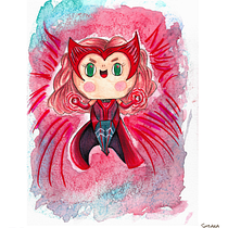 Fanart Wanda. Ilustração tradicional, Pintura, Pintura em aquarela, Desenho de retrato, Ilustração infantil, e Desenho com lápis de cor projeto de Suzana Lopes de Azevedo - 01.06.2022