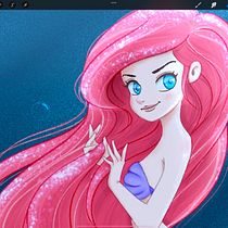 Mi proyecto del curso: Fan Art de Ariel. Un projet de Illustration traditionnelle, Illustration numérique , et Dessin numérique de Erne Guevara - 08.06.2022