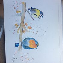 My project for course: Artistic Watercolor Techniques for Illustrating Birds. Traditional illustration, Watercolor Painting, Realistic Drawing, and Naturalistic Illustration project by arunita.burman - 06.08.2022
