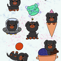 BILLY kawaii rottweiler Ein Projekt aus dem Bereich Traditionelle Illustration, Design von Figuren, H und werk von Melissa Dp - 08.06.2022