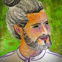 Mein Kursprojekt: Ausdrucksstarke Porträtzeichnung mit Pastellkreide. Traditional illustration, Fine Arts, Drawing, Portrait Drawing, and Artistic Drawing project by nadinekarker - 06.09.2022