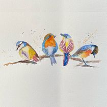 Mi proyecto del curso: Acuarela artística para ilustración de aves. Traditional illustration, and Watercolor Painting project by Nadia Tanasescu - 06.06.2022
