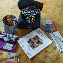 My project for course: Expressive Architectural Sketching with Colored Markers. Sketching, Drawing, Architectural Illustration, Sketchbook & Ink Illustration project by Patsakorn Ping - 06.09.2022