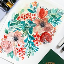 My project for course: Artistic Floral Watercolor: Connect with Nature. Ilustração tradicional, Pintura, Pintura em aquarela e Ilustração botânica projeto de Anna Grabowska-Krupa - 10.06.2022