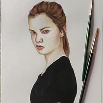 My project for course: Watercolor Portrait from a Photo. Traditional illustration, Watercolor Painting, and Portrait Drawing project by annadepari - 06.10.2022