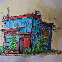 My project for course: Expressive Architectural Sketching with Colored Markers. Sketching, Drawing, Architectural Illustration, Sketchbook & Ink Illustration project by Bob Brown - 06.07.2022
