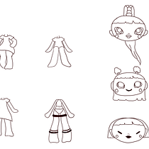 Mon projet du cours : Création de personnages kawaii en 3D avec Blender. Een project van Traditionele illustratie, Ontwerp van personages, Digitale illustratie,  3D-modellering y Manga van Elodie Vidal - 10.06.2022