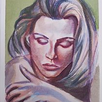 My project for course: Artistic Portrait with Watercolors. Fine Arts, Painting, Watercolor Painting, and Portrait Drawing project by Erzsébet Láng-Ijjas - 06.11.2022