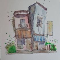 Il mio progetto del corso: Disegno architettonico espressivo con pennarelli colorati. Sketching, Drawing, Architectural Illustration, Sketchbook & Ink Illustration project by Assunta Maria - 06.12.2022