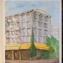 My project for course: Architectural Sketching with Watercolor and Ink. Sketching, Drawing, Watercolor Painting, Architectural Illustration, Sketchbook & Ink Illustration project by artofpine - 06.12.2022