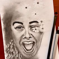 Mi proyecto del curso: Retrato artístico al carboncillo: creando atmósferas. Ilustração tradicional, Artes plásticas, Desenho, Desenho de retrato, Desenho realista, e Desenho artístico projeto de Vicki Dx - 13.06.2022