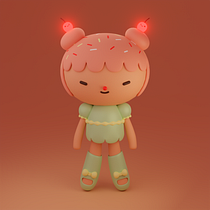 Meu projeto do curso: Criação de personagens Kawaii em 3D com Blender. Een project van Traditionele illustratie, Ontwerp van personages, Digitale illustratie,  3D-modellering y Manga van Mila Dienstmann - 12.06.2022