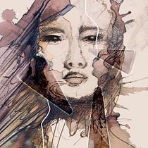 Mi proyecto del curso: Retrato experimental con tinta, alcohol y té. Fine Arts, Painting, Drawing & Ink Illustration project by Leyla Prieto - 06.13.2022