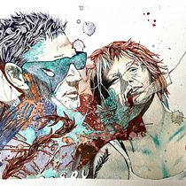 Mein Kursprojekt: Experimentelle Porträts mit Tinte, Tee und Alkohol. Un proyecto de Bellas Artes, Pintura, Dibujo e Ilustración con tinta de Tina - 14.06.2022