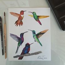 Mi proyecto del curso: Acuarela artística para ilustración de aves. Traditional illustration, Watercolor Painting, Realistic Drawing, and Naturalistic Illustration project by Nathalia Freire Iturriaga - 06.14.2022