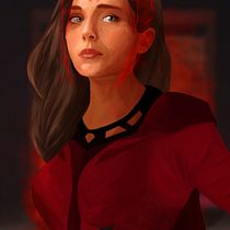 Mi proyecto del curso: Pintura de personajes de la cultura pop en Photoshop  - Scarlet Witch / Wanda Maximoff. Traditional illustration, Fine Arts, Drawing, Digital Illustration, and Portrait Drawing project by Sabrina Gauna - 06.13.2022