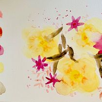Mon projet du cours : Aquarelle florale créative : renouez avec la nature. Ilustração tradicional, Pintura, Pintura em aquarela e Ilustração botânica projeto de carole Cometto - 02.04.2022