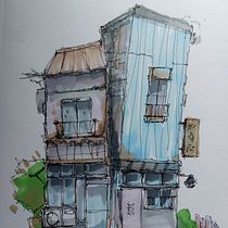 My project for course: Expressive Architectural Sketching with Colored Markers. Sketching, Drawing, Architectural Illustration, Sketchbook & Ink Illustration project by Marius Samuelsen - 06.16.2022