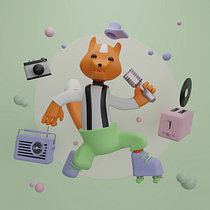 Back to the 80's. Een project van 3D, Ontwerp van personages,  3D-modellering, 3D-karakterontwerp y  3D-ontwerp van susygl27 - 07.06.2022