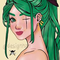 My project for course: Female Character Portraits in Procreate. Projekt z dziedziny Trad, c, jna ilustracja, Ilustracja c, frowa, R, sunek c i frow użytkownika Hana . - 14.06.2022