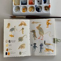Invented Creatures. Design, Traditional illustration, Painting, Creativit, and Sketchbook project by Cat Goldenberg - 06.19.2022