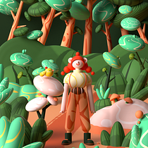 My project for course: Cinema 4D: Bring Playful 3D Illustrations to Life Ein Projekt aus dem Bereich Traditionelle Illustration, 3D, Digitale Illustration und 3-D-Modellierung von Carol Wang - 19.06.2022