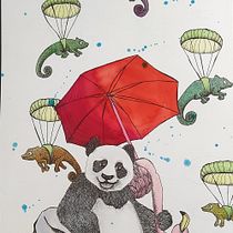 Il mio progetto del corso: Illustrazione con tecniche manuali di tratteggio e dripping. Character Design, Fine Arts, Painting, Watercolor Painting, and Artistic Drawing project by giuliapancot78 - 06.19.2022