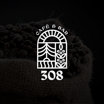 Café 308 - Visual Identity. Direção de arte, Br, ing e Identidade, Design gráfico, Ilustração vetorial, e Design de logotipo projeto de Fernando Curcio - 20.06.2022