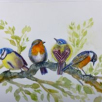 My project for course: Artistic Watercolor Techniques for Illustrating Birds. Traditional illustration, Watercolor Painting, Realistic Drawing, Naturalistic Illustration, and Advertising project by Pennie Cormier - 06.12.2022