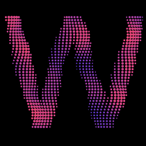 Swinging psychedelic letter shapes. Motion Graphics, Multimídia, e JavaScript projeto de mangoed - 16.06.2022