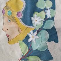 Meu projeto do curso: Criação de retratos bordados com aquarela. Un progetto di Pittura, Pittura ad acquerello, Ricamo e Textile Design di Giovana Mazaro - 21.06.2022