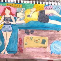 My project for course: Exploratory Sketchbook: Find Your Drawing Style. Un proyecto de Ilustración tradicional, Bocetado, Creatividad, Dibujo, Pintura a la acuarela, Sketchbook y Pintura gouache de Diana van Oosterbosch - 21.06.2022