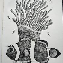 Pez payaso anémona Ein Projekt aus dem Bereich Traditionelle Illustration, Bleistiftzeichnung, Zeichnung, Realistische Zeichnung, Artistische Zeichnung und Illustration mit Tinte von Javier Ramírez Ordóñez - 22.06.2022