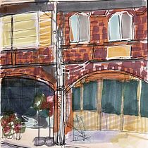 My project for course: Expressive Architectural Sketching with Colored Markers. Sketching, Drawing, Architectural Illustration, Sketchbook & Ink Illustration project by bonbonami - 06.21.2022