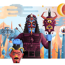 My project for course: Geometric Illustration with Volume. Een project van Traditionele illustratie, Ontwerp van personages y Digitale illustratie van Cristea Dan - 22.06.2022
