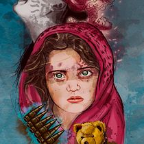  PROYECTO FINAL RICARDILUS _ LOS NIÑOS Y LA GUERRA_ HENRY SIERRA . Projekt z dziedziny Trad, c, jna ilustracja, Ilustracja c, frowa, Malowanie akwarelą, Portret, R, sunek c i frow użytkownika Henry Steven Sierra Cardona - 20.06.2022