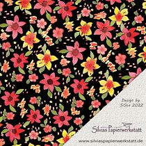 Mein Kursprojekt: Blumenmuster mit strahlenden Aquarellfarben. Traditional illustration, Pattern Design, Watercolor Painting, and Botanical Illustration project by Silvia Stangl - 06.24.2022