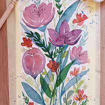 My project for course: Floral Arrangement Illustration in Watercolor. Un progetto di Illustrazione tradizionale, Belle arti, Pittura, Pittura ad acquerello, Illustrazione botanica e Illustrazione naturalistica di María Victoria Ruiz Pérez - 25.06.2022