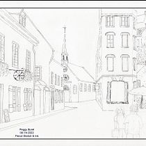 My project for course: Architectural Sketching with Watercolor and Ink. Sketching, Drawing, Watercolor Painting, Architectural Illustration, Sketchbook & Ink Illustration project by Peggy Borel - 06.25.2022