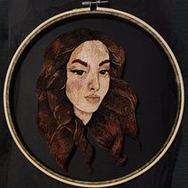 Mi proyecto del curso: Retratos bordados sobre tul. Embroider, Portrait Drawing, and DIY project by veronika_ - 06.25.2022