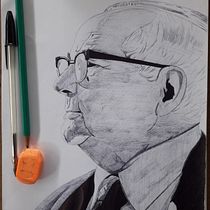 Meu projeto do curso: Retrato realista com caneta- Joseph Fielding Smith. Desenho realista projeto de Paulo Nunes - 23.06.2022
