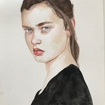 My project for course: Watercolor Portrait from a Photo. Traditional illustration, Watercolor Painting, and Portrait Drawing project by Christa Millet - 06.26.2022