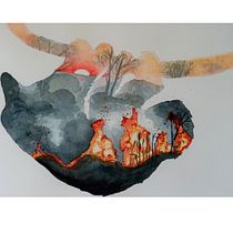 Mein Kursprojekt: Naturinspirierte Aquarellmalerei mit Double Exposure. Un proyecto de Ilustración tradicional, Pintura a la acuarela, Dibujo realista e Ilustración naturalista				 de ka_mde - 26.06.2022