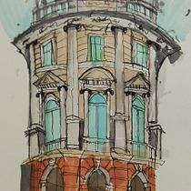 My project for course: Expressive Architectural Sketching with Colored Markers. Sketching, Drawing, Architectural Illustration, Sketchbook & Ink Illustration project by miles.fraser10 - 06.27.2022